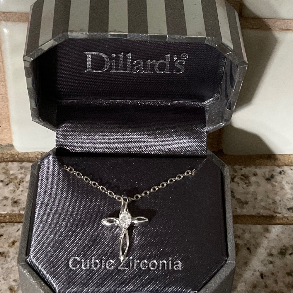 DILLARD’S Cubic Zirconia Accented Cross Pendant